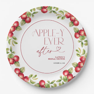 Plato De Papel Appley Moderno Después De La Ducha Bridal De Apple