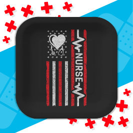 Plato De Papel Apreciación de enfermera de corazón de héroe estad