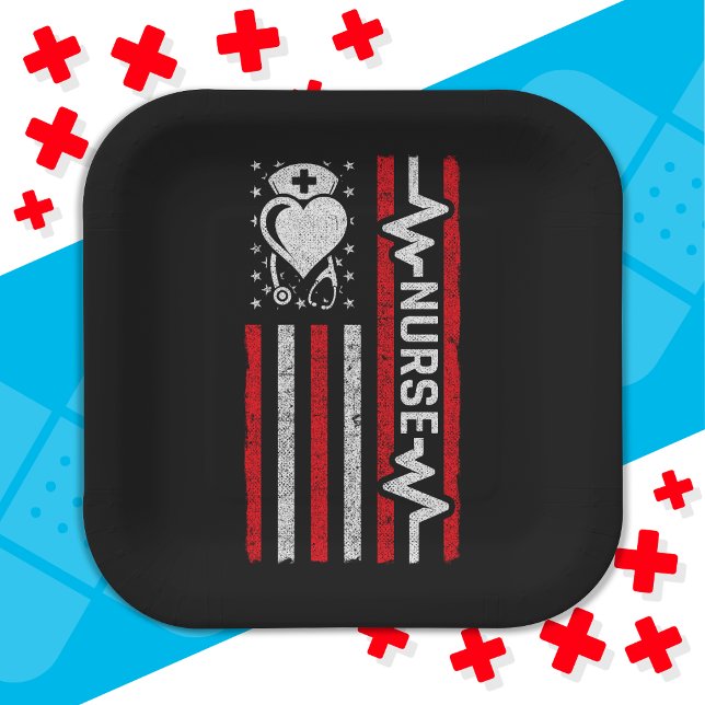 Plato De Papel Apreciación de enfermera Hero Heart Life Bandera A (Subido por el creador)