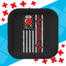 Plato De Papel Apreciación de enfermera por la vida de héroe de l