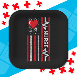 Plato De Papel Apreciación de enfermera por vida de héroe estadou