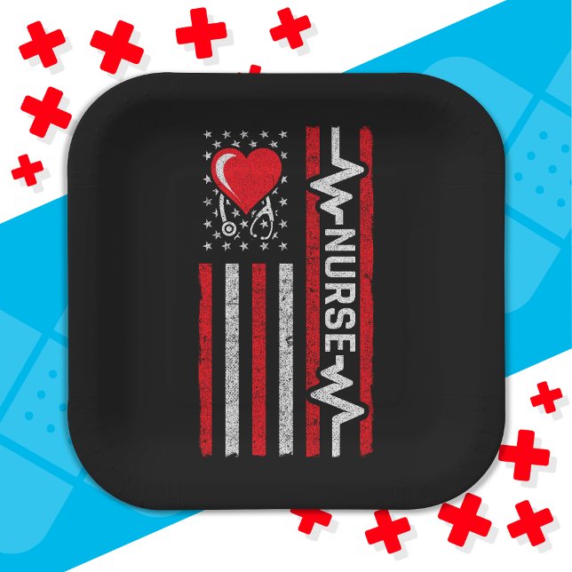 Plato De Papel Apreciación de enfermera por vida de héroe estadou (Subido por el creador)