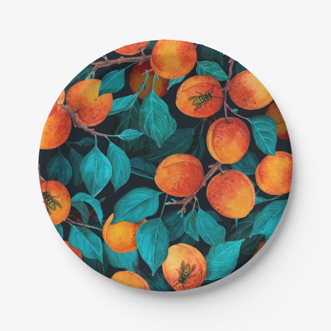 Plato De Papel Apricot garden 2 (Anverso)