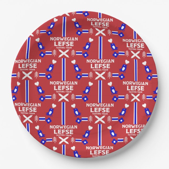Plato De Papel Apron noruego Lefse Flatbread (Anverso)