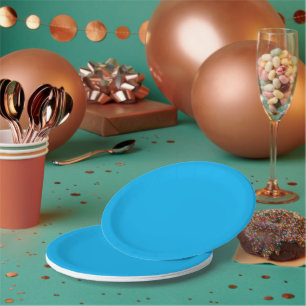 Plato De Papel Aqua Blue