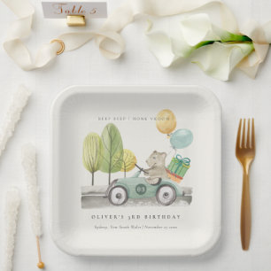 Plato De Papel Aqua Green Cualquier Edad Fiesta de Cumpleaños Ted