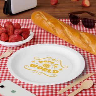 Plato De Papel Aquí está el mundo
