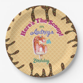 Plato De Papel Aquí está la invitación a Scoop Waffle Cone