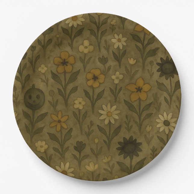 Plato De Papel Aquí para los "Boos" Feliz Halloween (Anverso)