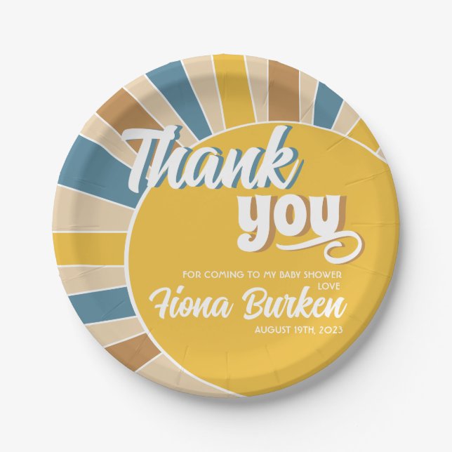 Plato De Papel Aquí viene el Baby Shower Son (Anverso)