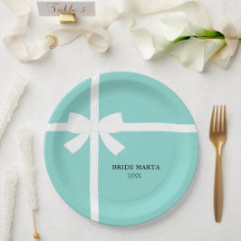 Plato De Papel Aquí Viene La Novia Personalizada Fiesta Tiara