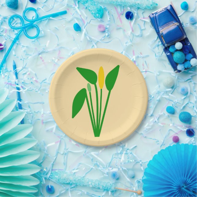 Plato de papel Araceae (Fiesta)