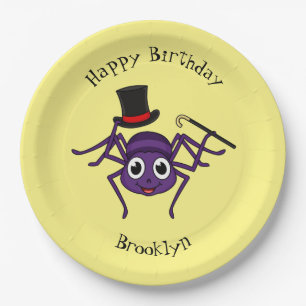 Plato De Papel Araña cortada en el personalizado del sombrero sup