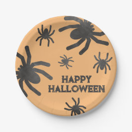 Plato De Papel Araña Espeluznante Feliz Halloween