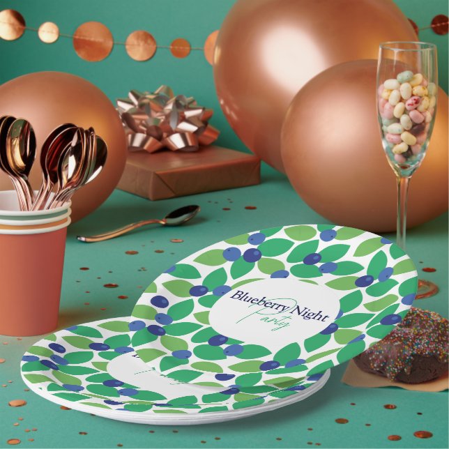 Plato De Papel Arándano azul. (Multi)