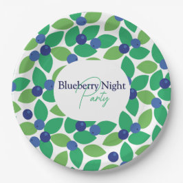 Plato De Papel Arándano azul.