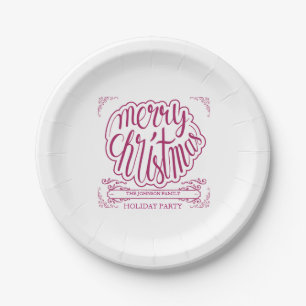 Plato De Papel Arándano rojo, día de fiesta retro de la