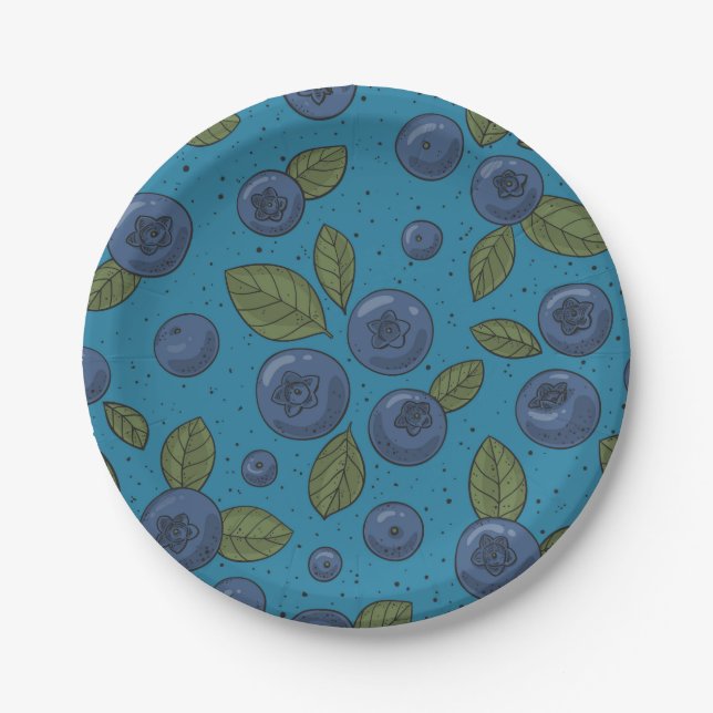 Plato De Papel Arándanos azules (Anverso)