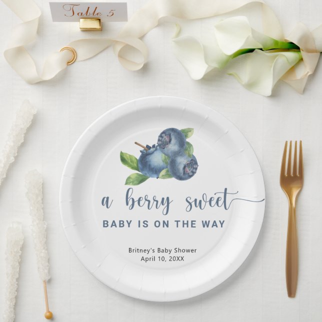 Plato De Papel Arándanos dulces (Boda)