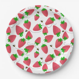 Plato De Papel Arándanos rojos de fresa como remolacha