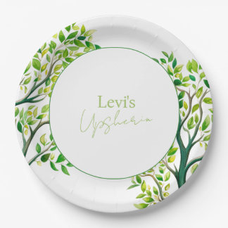 Plato De Papel Árbol acuático sofisticado Upsherin Upshernish