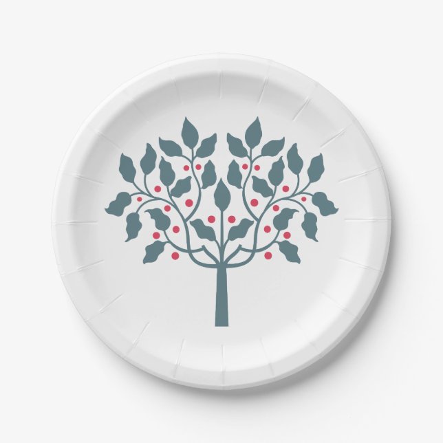 Plato De Papel árbol de bayas (Anverso)