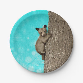 Plato De Papel Árbol de escalada del oso pequeño