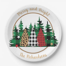 Plato De Papel Árbol de impresión de leopardo de búfalos vivos y 