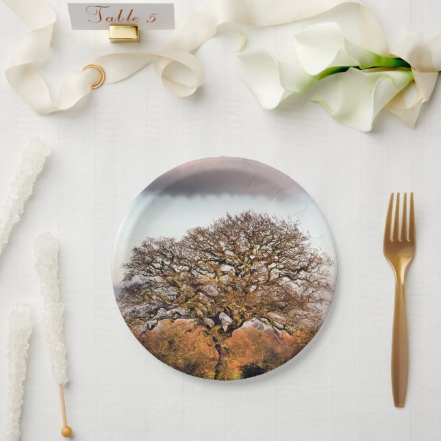 PLATO DE PAPEL ÁRBOL DE INVIERNO (Boda)