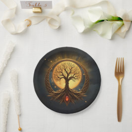 Plato De Papel Árbol de la Vida – Iluminación a la Luz de la Luna