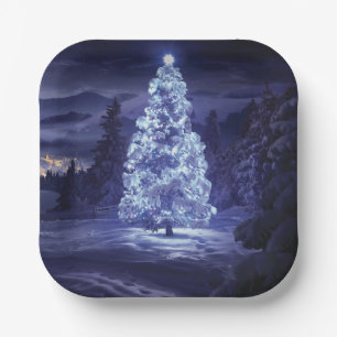 Plato De Papel Árbol de Navidad