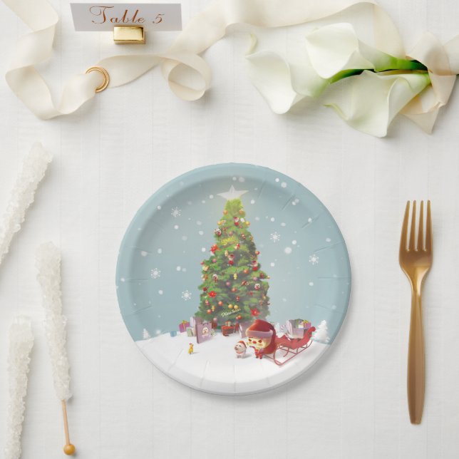 Plato De Papel Árbol de navidad (Boda)