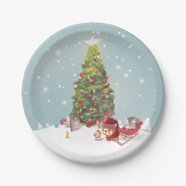 Plato De Papel Árbol de navidad (Anverso)