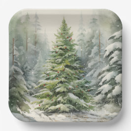 Plato De Papel Árbol de Navidad