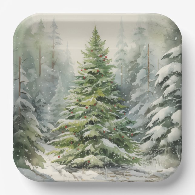 Plato De Papel Árbol de Navidad (Anverso)