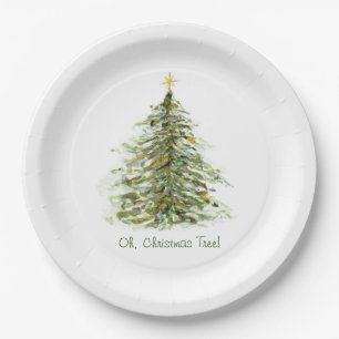 Plato De Papel Árbol de Navidad