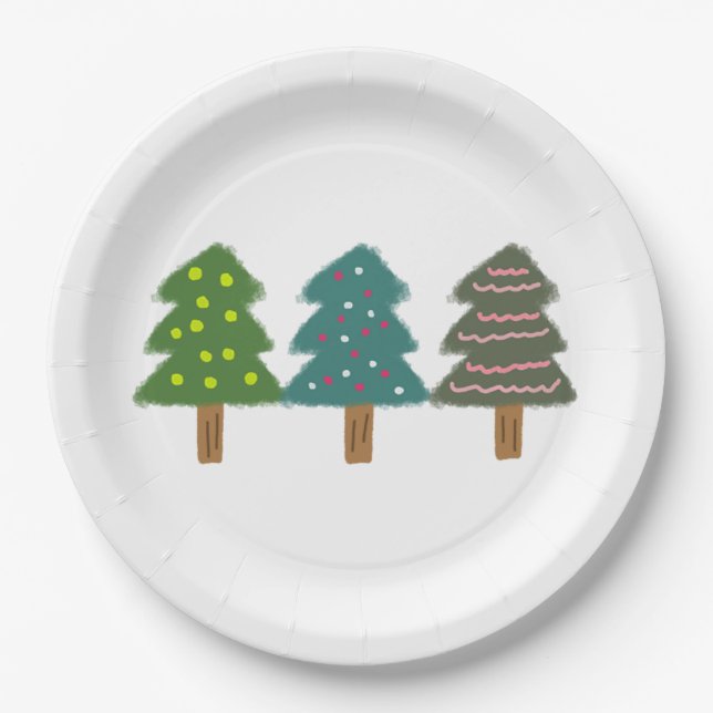 Plato De Papel árbol de navidad 39 (Anverso)