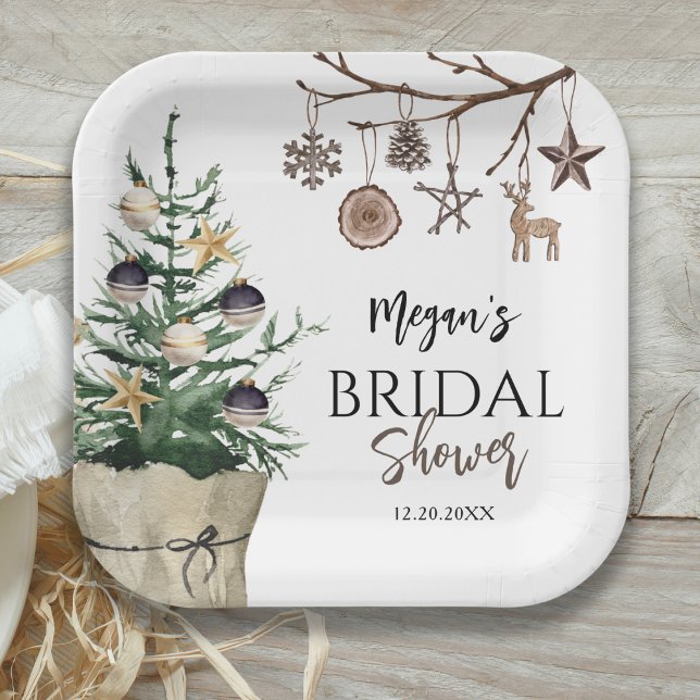 Plato De Papel Árbol de Navidad | Boho Winter Bridal Shower (Subido por el creador)