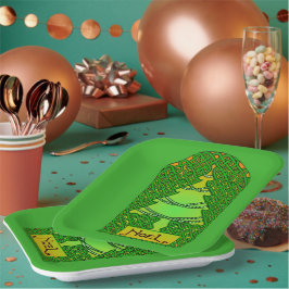 Plato De Papel Árbol de Navidad Celta