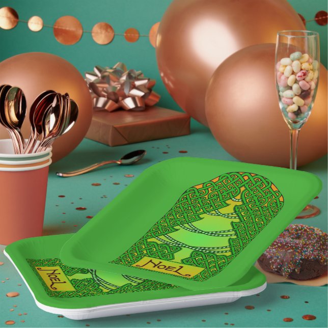 Plato De Papel Árbol de Navidad Celta (Multi)