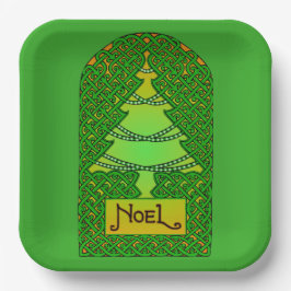 Plato De Papel Árbol de Navidad Celta