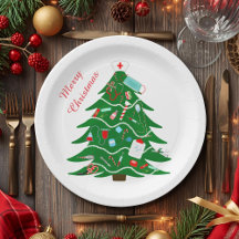 Árbol de Navidad de Enfermera Feliz Navidad