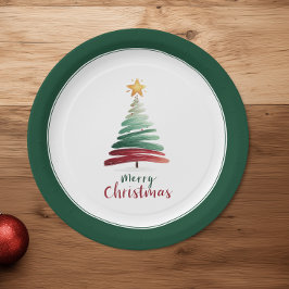 Plato De Papel Árbol de Navidad minimalista moderno perenne