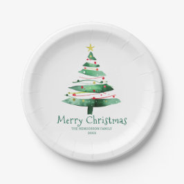 PLATO DE PAPEL ÁRBOL DE NAVIDAD MODERNO
