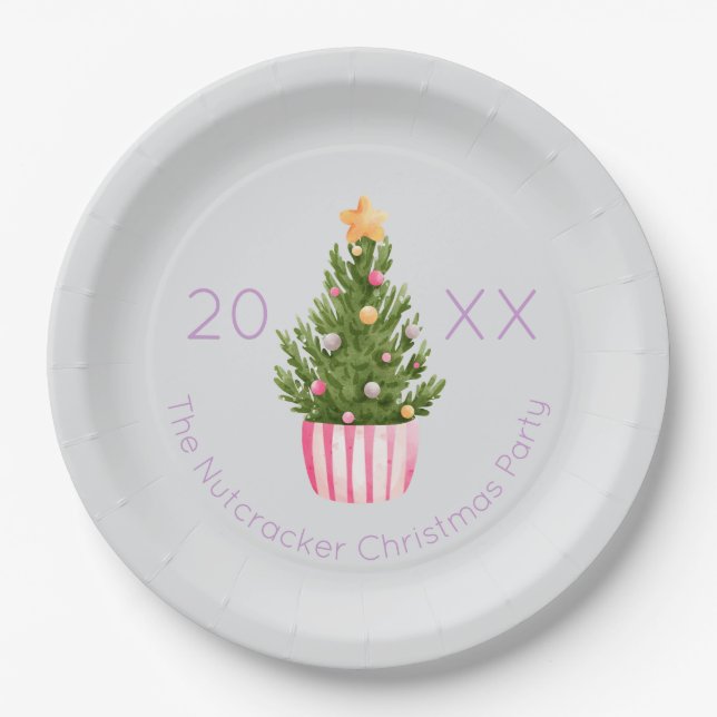 Plato De Papel Árbol de Navidad Nucracker (Anverso)
