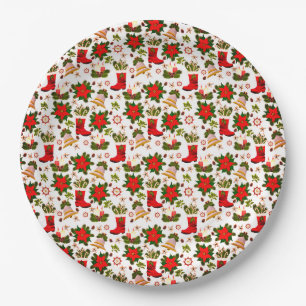 Plato De Papel Árbol de Navidad Regalos Candy Cane Bells