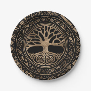 Plato De Papel Árbol de vida - Trama rúnica yggdrasil