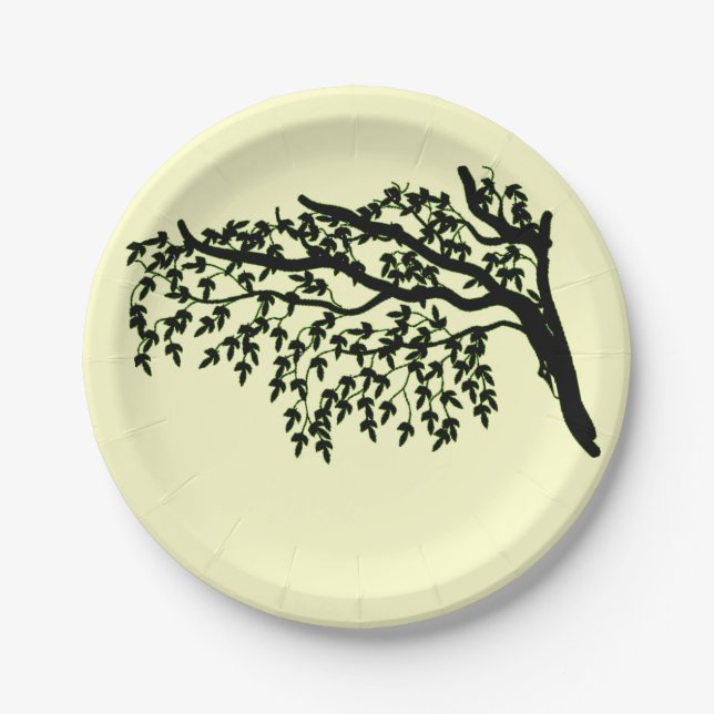 Plato de Papel - Árbol Llorón (Anverso)