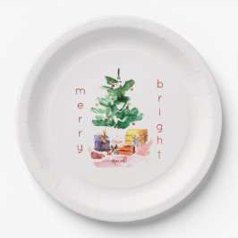 Plato De Papel Árbol moderno de Navidad amargo y brillante