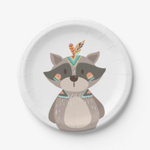 Plato De Papel Arbolado salvaje tribal Boho de las placas de